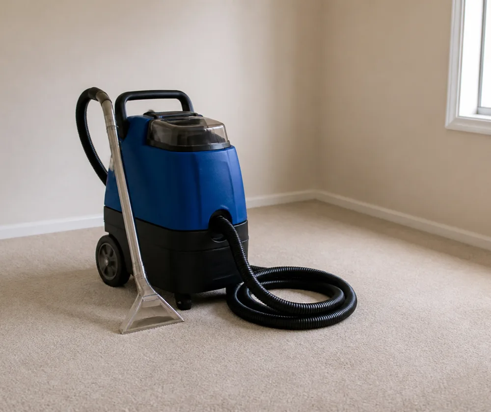Bond cleaning in Stirling, carpet cleaning machine on freshly cleaned carpet in an empty room